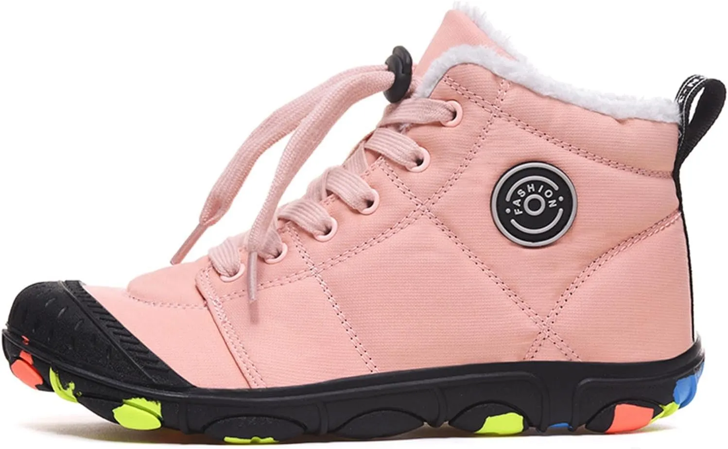 Barefoot Shoes Kids Boys Girls Trail Running Shoes Minimalist Zero Drop Sole Cotton Boots Fur Lined Hiking Walking Shoes (Little Kid/Big Kid)
