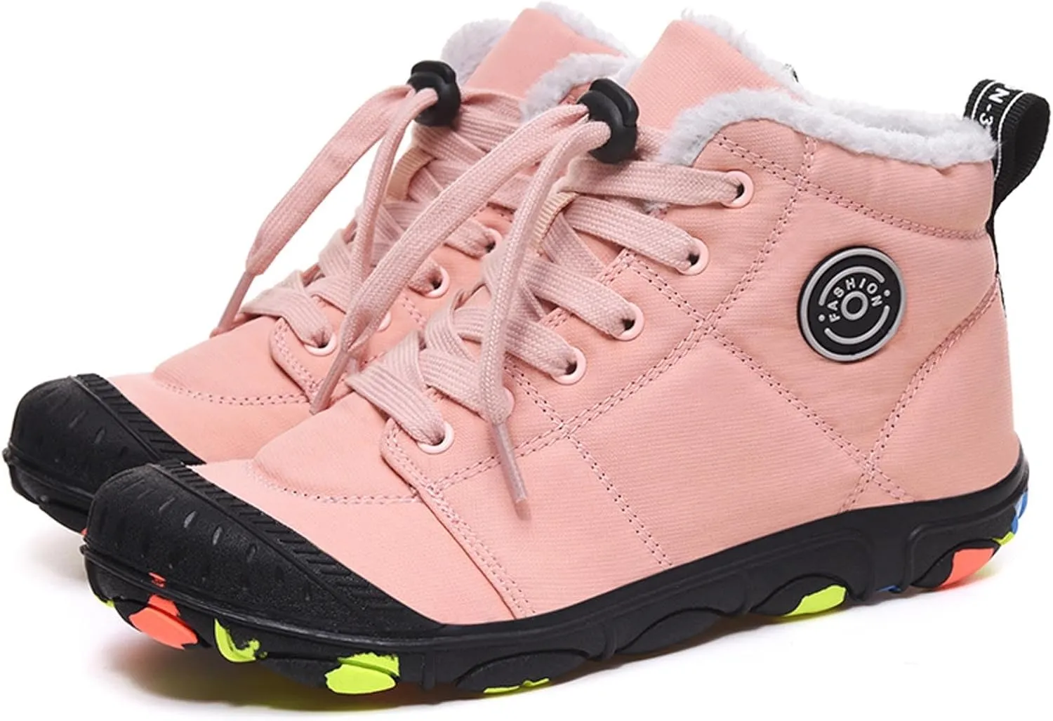 Barefoot Shoes Kids Boys Girls Trail Running Shoes Minimalist Zero Drop Sole Cotton Boots Fur Lined Hiking Walking Shoes (Little Kid/Big Kid)