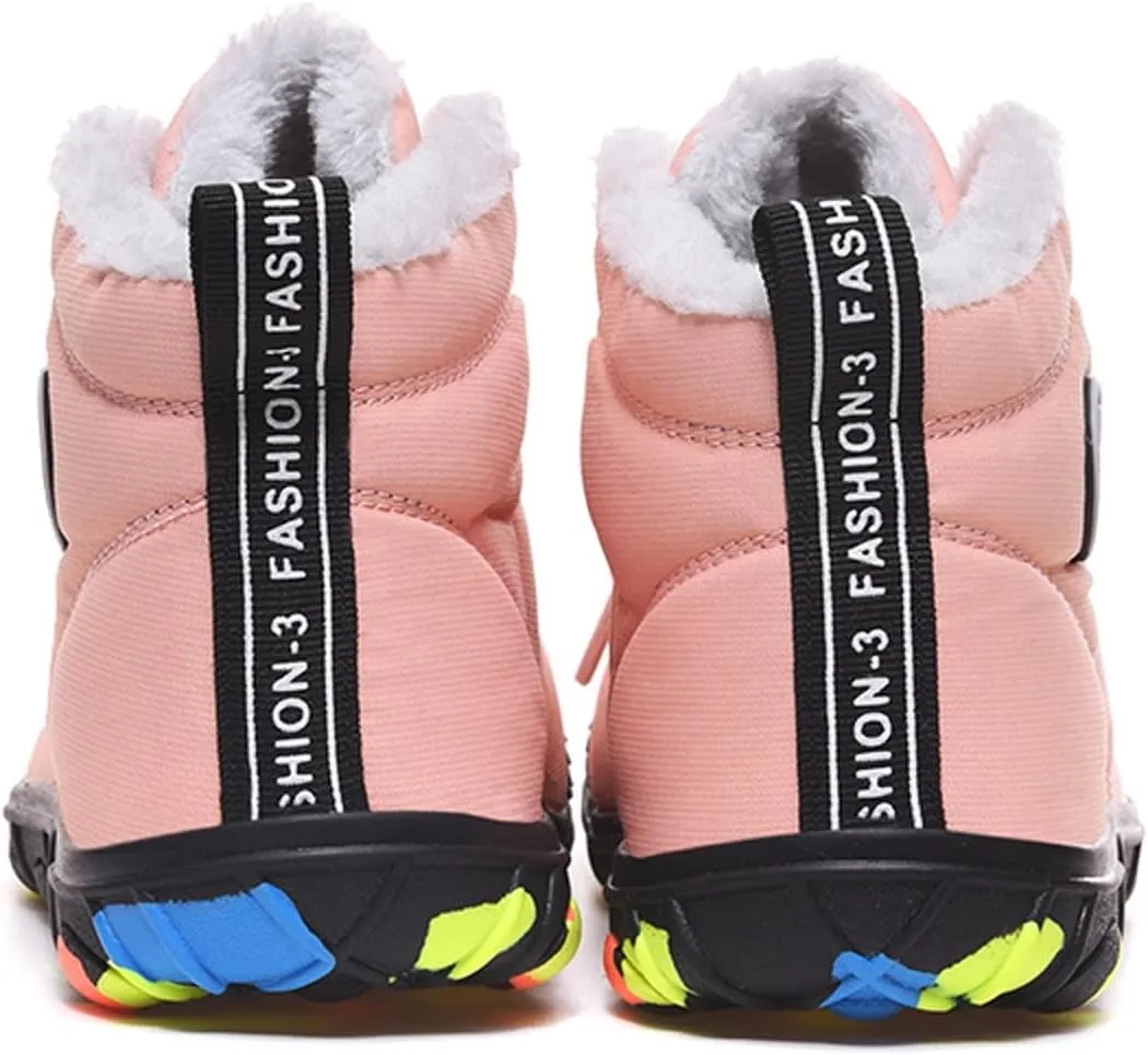 Barefoot Shoes Kids Boys Girls Trail Running Shoes Minimalist Zero Drop Sole Cotton Boots Fur Lined Hiking Walking Shoes (Little Kid/Big Kid)