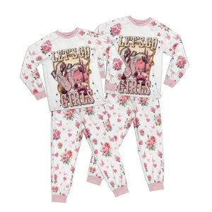 Country and Western Let's Go Girls Adult Pajamas Set Country and Western Let's Go Girls Adult Pajamas Set