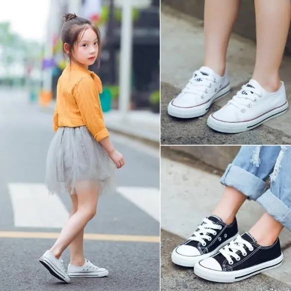 Girl's Canvas Sneakers Casual Style All Season Toddler Little Kid