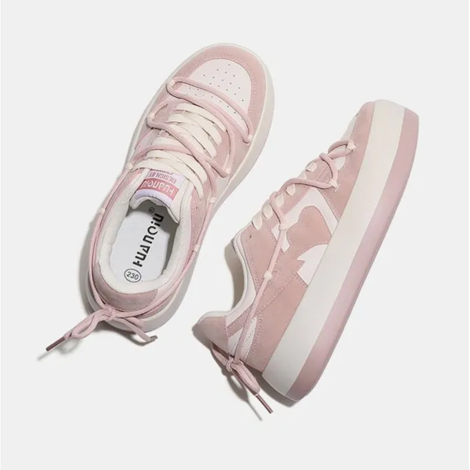 Kawaii Fashion Pink All-match Platform Sneakers