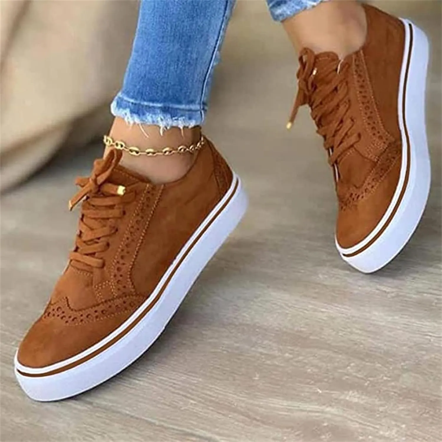 Ladmiple Sneakers For Women Slip On Wide Width Lace ups Casual Canvas Walking Shoes Dressy Summer Fashion Flats Loafers