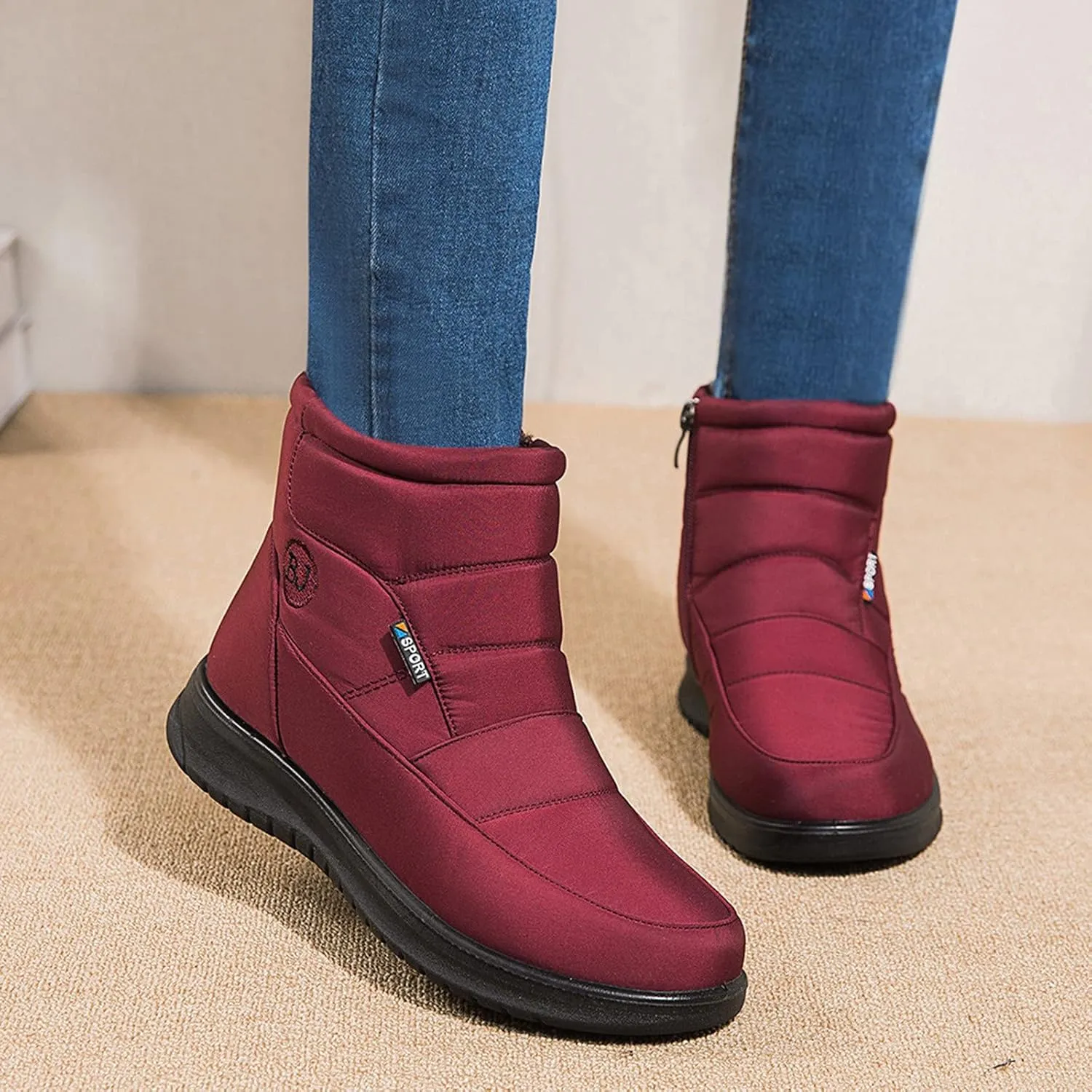 Snow Boots for Women Waterproof Ankle Boots Outdoor Non-Slip Booties Comfortable Shoes Warm Soft Fur Lined Winter Boots