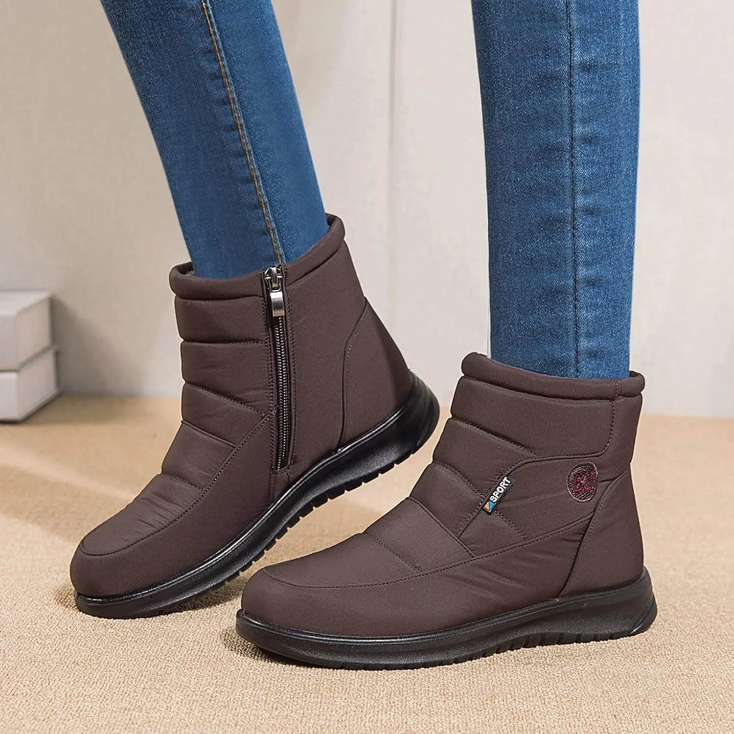 Snow Boots for Women Waterproof Ankle Boots Outdoor Non-Slip Booties Comfortable Shoes Warm Soft Fur Lined Winter Boots