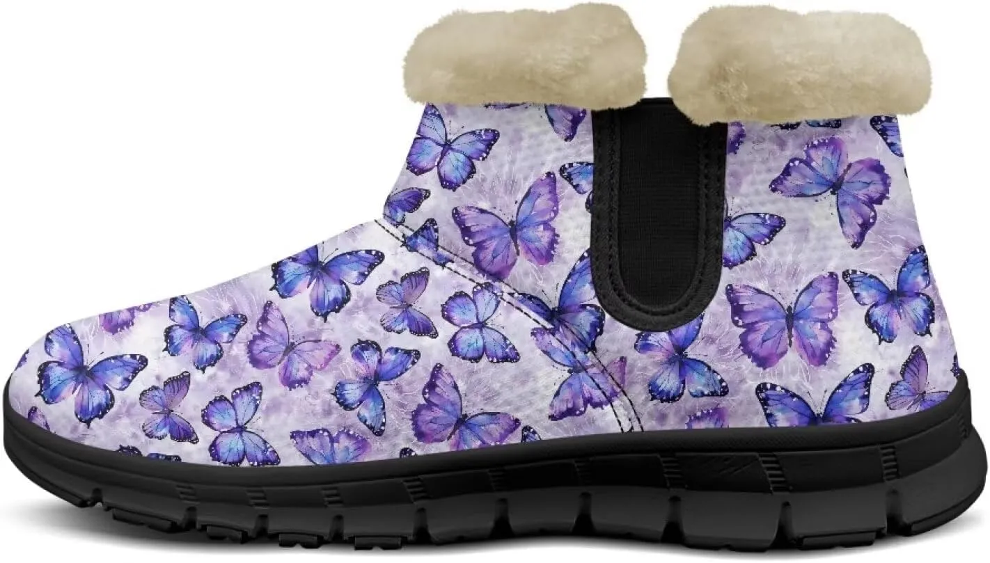 Snow Boots for Women Waterproof Non Slip Winter Warm Fur Lined Fuzzy Boot Outdoor Comfortable Insulated Slip On Booties Shoes for Hiking Walking