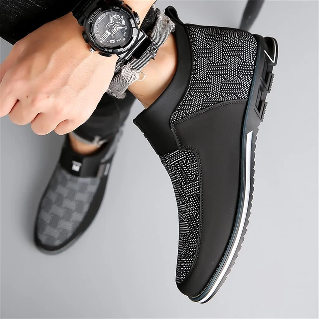 Veslexth Men Mid Top Shoes Casual Slip On Loafers Durable Fashion Boots Male Dress Sneakers