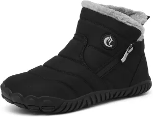Womens Fur Lined Snow Boots Ladies Warm Winter Boots Non Slip Outdoor Boot Fashion Zip Booties