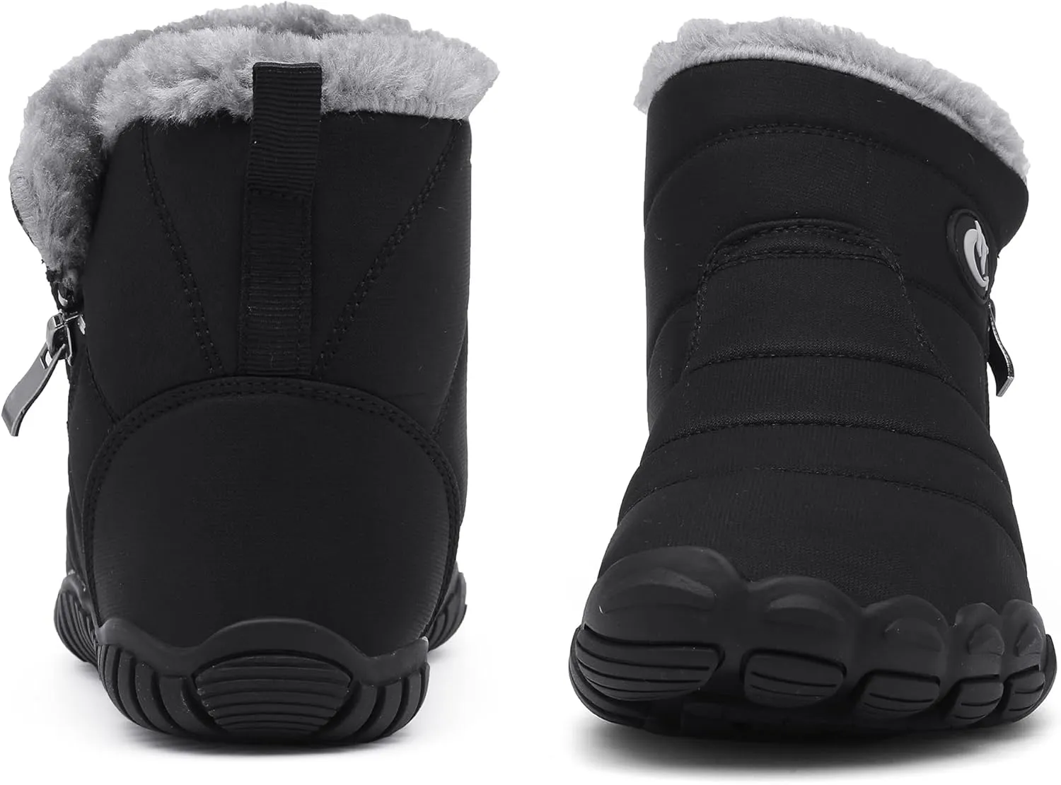 Womens Fur Lined Snow Boots Ladies Warm Winter Boots Non Slip Outdoor Boot Fashion Zip Booties