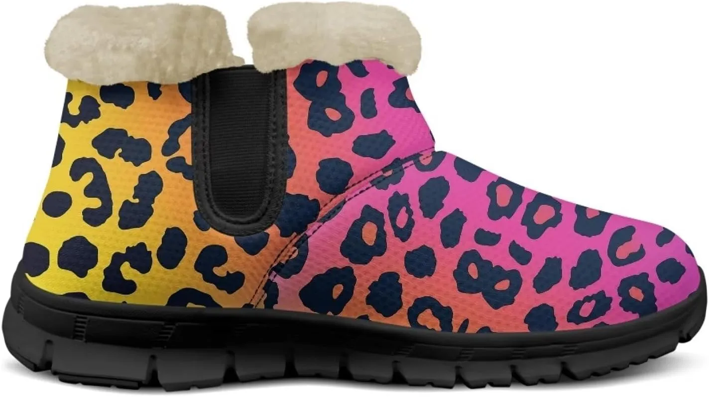 Womens Fuzzy Boots Winter Comfy Plush Warm Fur Lined Lining Snow Boot Waterproof Comfortable Slip On Outdoor Walking Hiking Booties