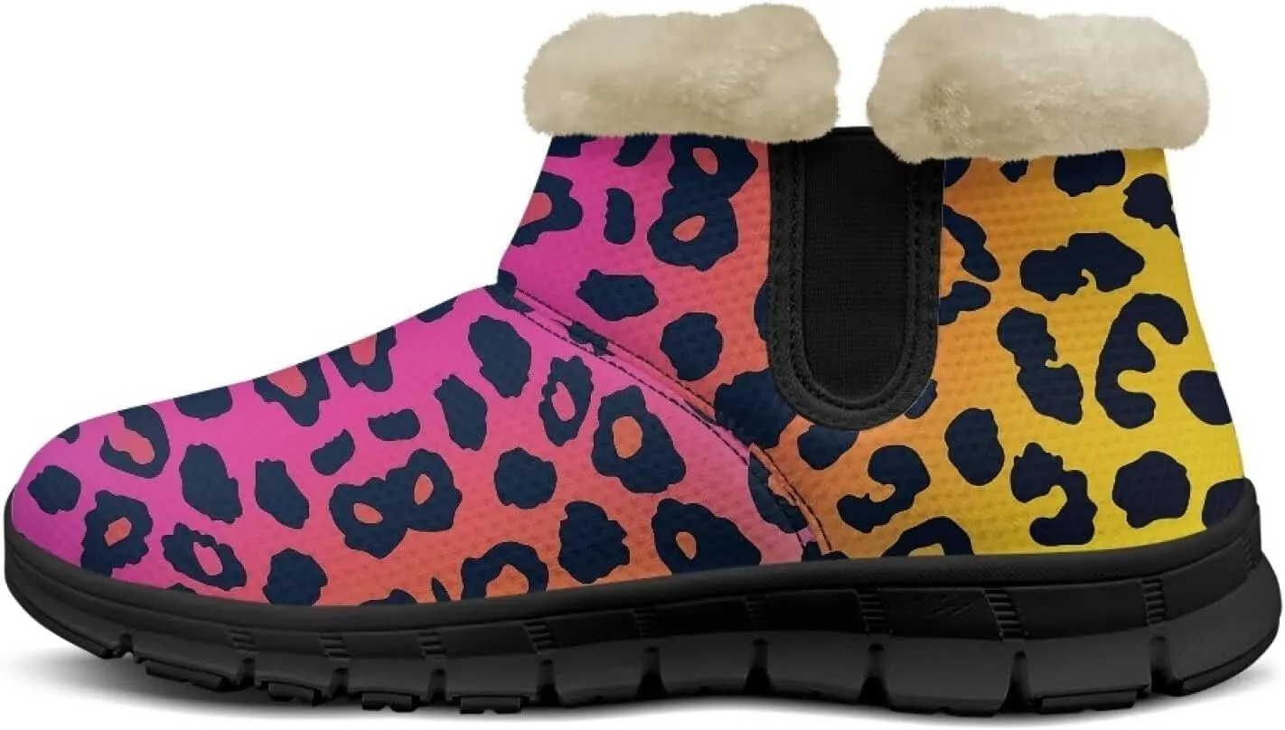 Womens Fuzzy Boots Winter Comfy Plush Warm Fur Lined Lining Snow Boot Waterproof Comfortable Slip On Outdoor Walking Hiking Booties