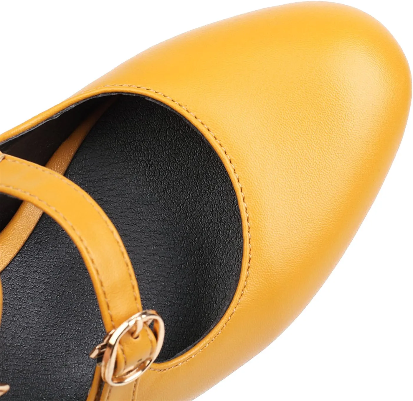 Women's Pointed Closed Toe Pumps Double Buckle Loafers Comfortable Chunky Mid Heels Office Concise Cosplay Work Casual Mary Jane Daily Wear Fashion Business Dress Ballet Shoes